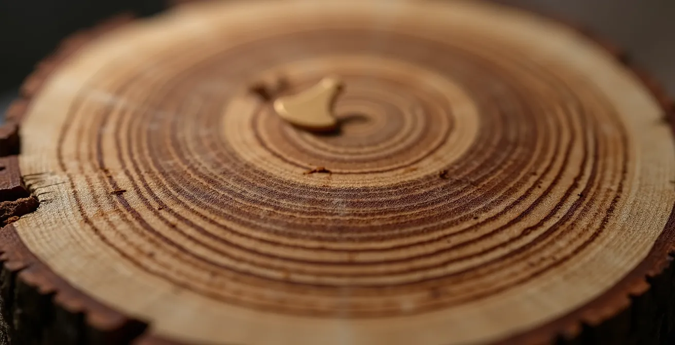 Vue macro détaillée de texture de bois naturel avec variations de grain